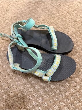 Teva Women's Aqua/Black Strappy Sport Sandals